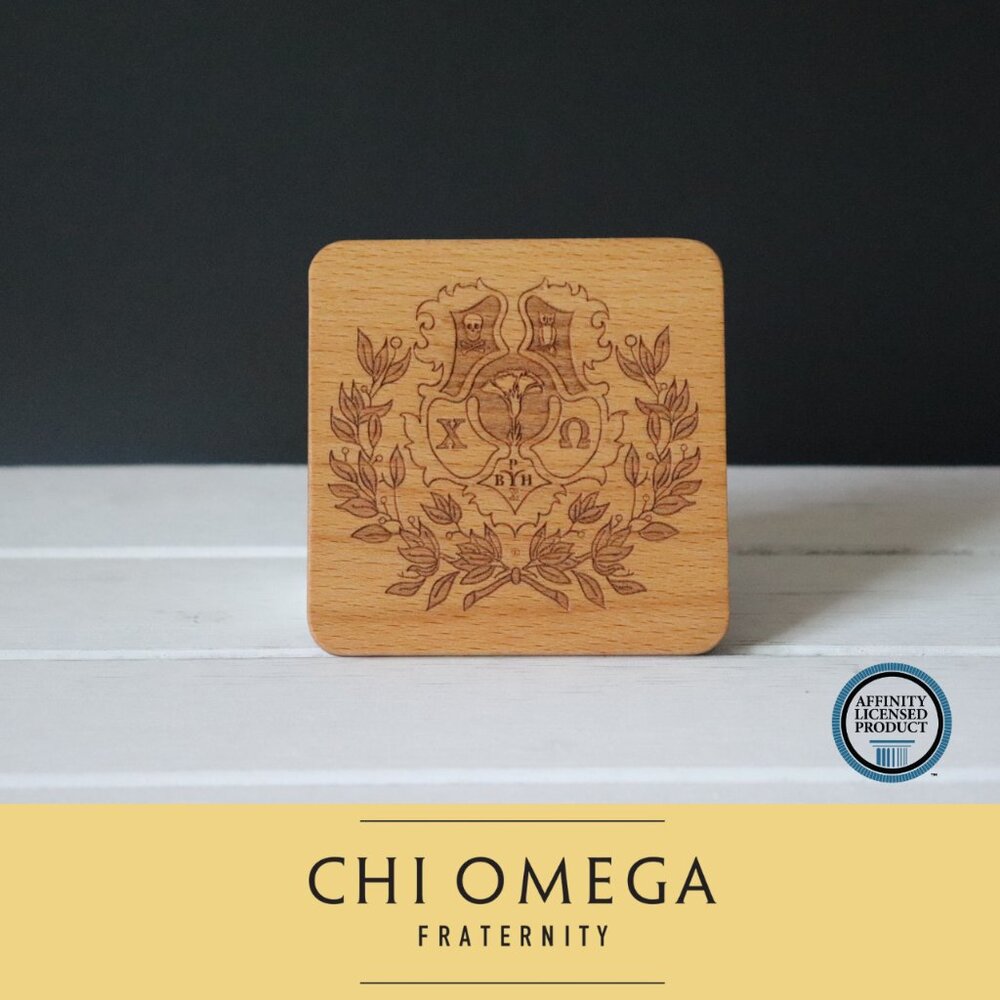 Chi Omega Crest v.1 (Set of 4 Coasters)